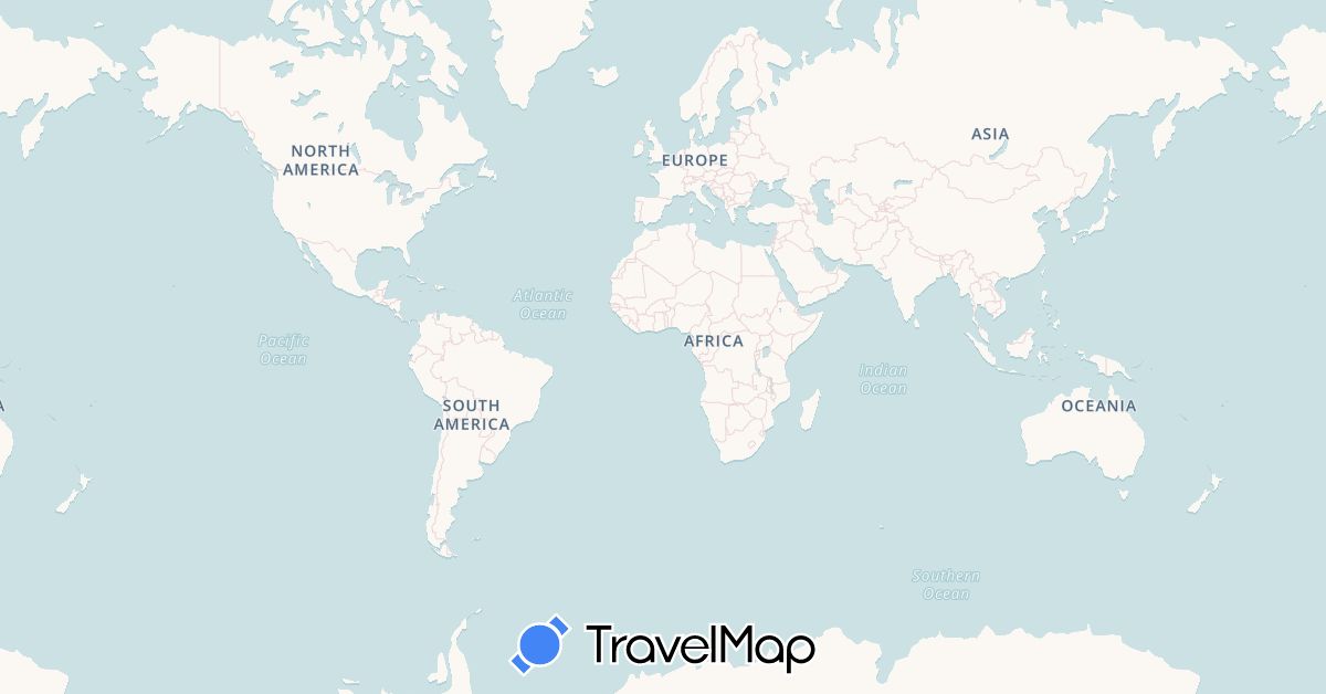 TravelMap itinerary: driving, bus, plane, cycling, train, boat, walking, horse and buggy, cable car in United Arab Emirates, Australia, Spain, France, Greece, Croatia, Italy, Montenegro, Turkey, Vatican City (Asia, Europe, Oceania)